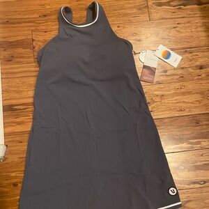 vuori volley dress in azure size small brand new with tags nwt grey blue color